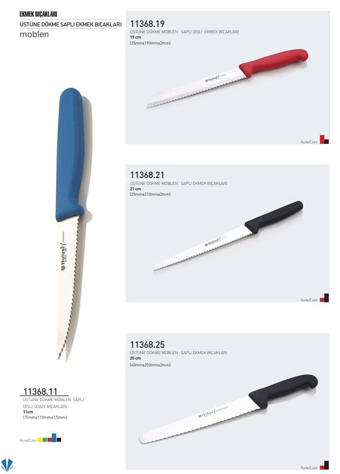 Dişli Sebze Bıçağı 11 cm Hulusi Bıçak Üstüne Dökme Moblen Saplı 15mm X 110mm X 1.5mm 11368.11