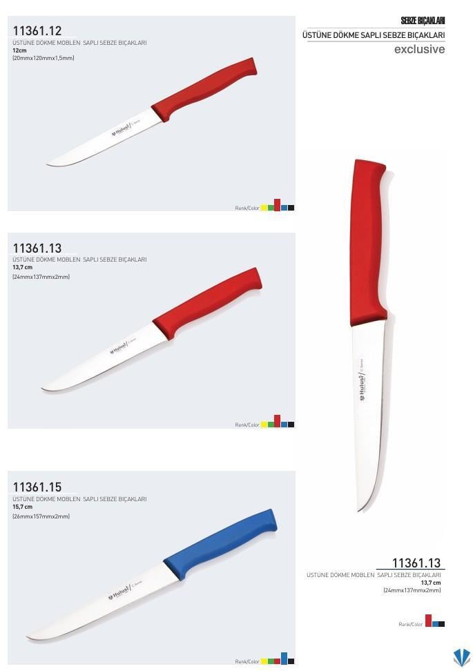 Sebze Bıçağı 13.7 cm Hulusi Bıçak Üstüne Dökme Moblen Saplı 24mm X 137mm X 2mm 11361.13