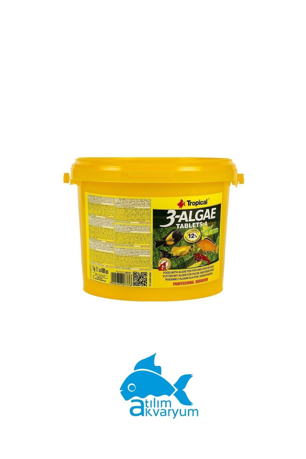 3 Algae Tablet Yem, Cama Yapışan Balık Yemi 50 Adet 20 gram