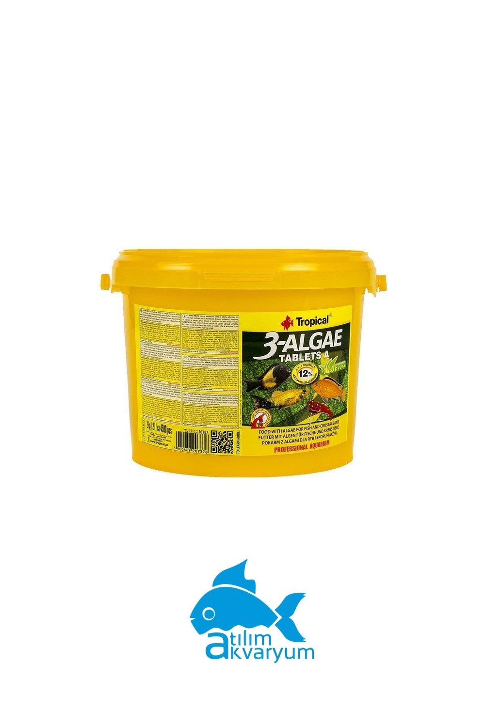 3 Algae Tablet Yem, Cama Yapışan Balık Yemi 250 Adet 100 gram