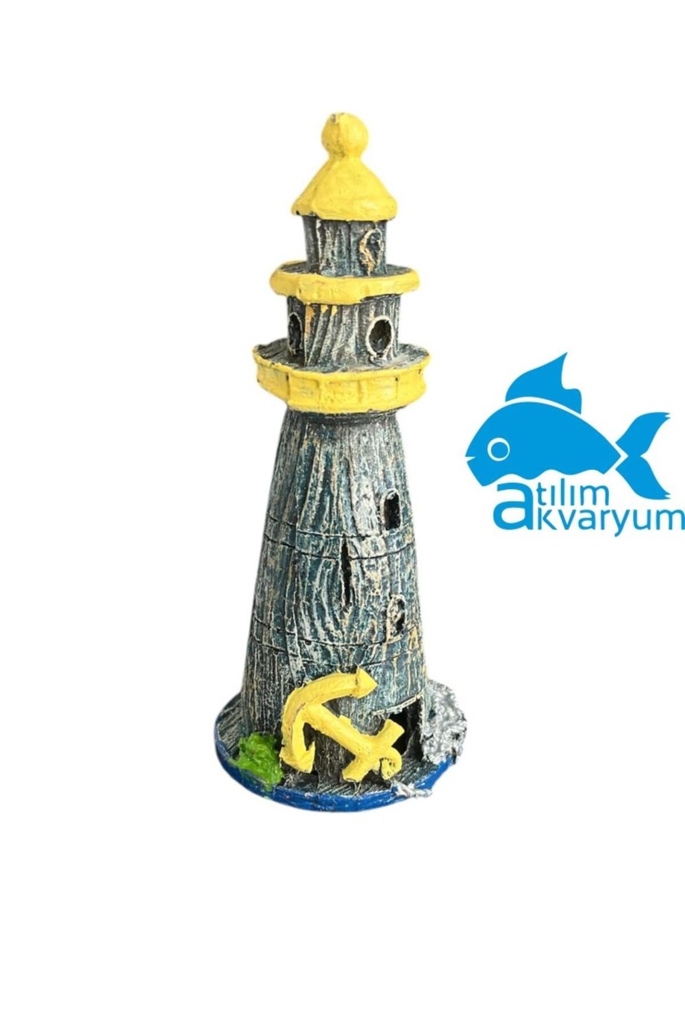 Premium Deniz Feneri Akvaryum Dekoru Renkli Büyük Boy