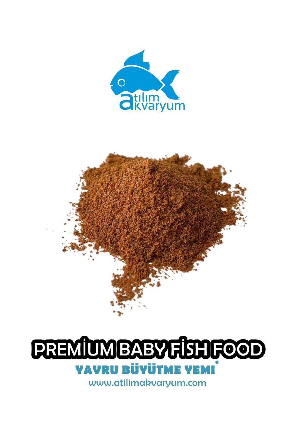 Yavru Balık Büyütme Yemi, Toz Yem Ekstra Protein, Spirulina ve Artemialı 500 Gram