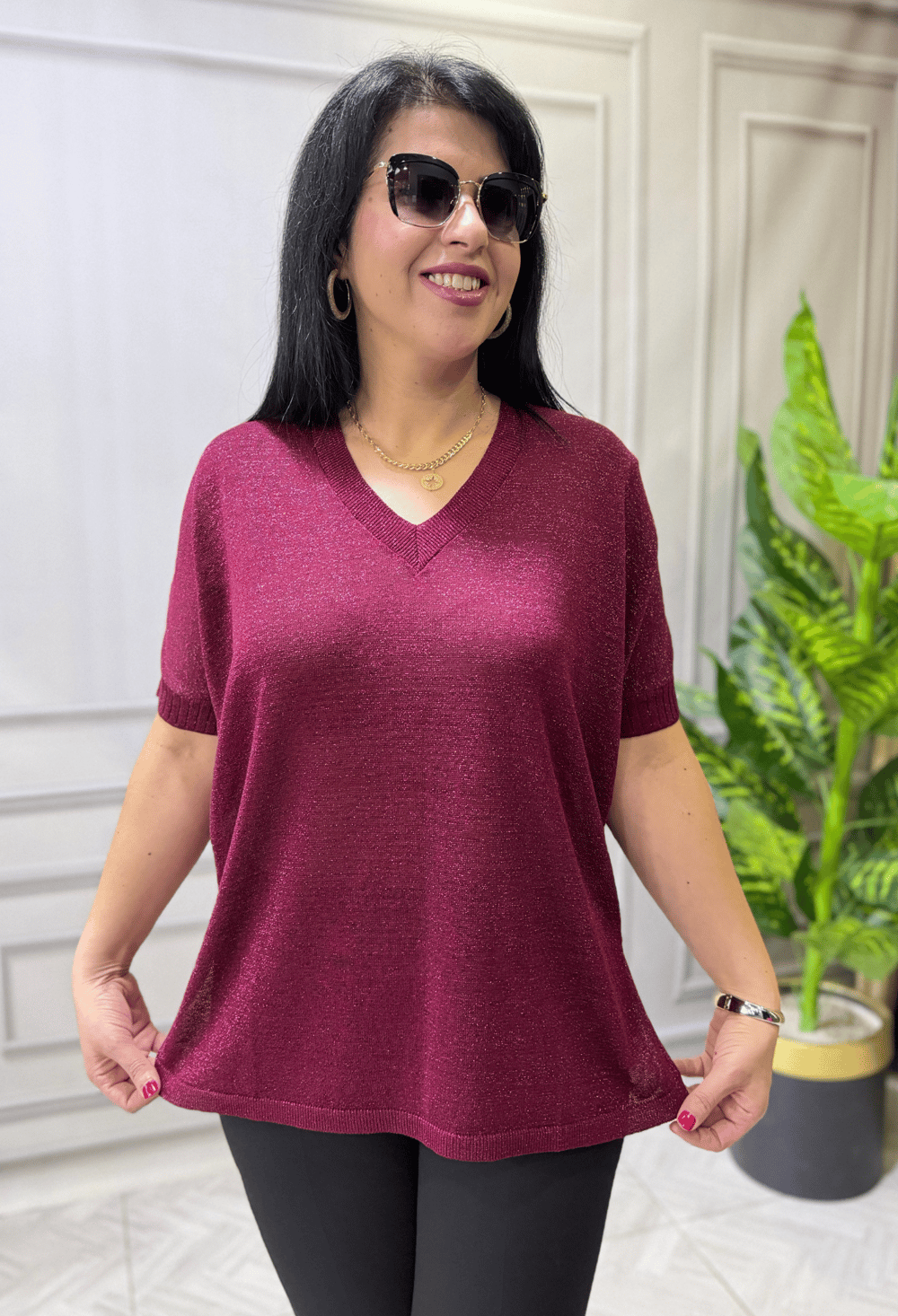 COMFORT SHINE MERSERİZE TRİKO BLUZ BORDO
