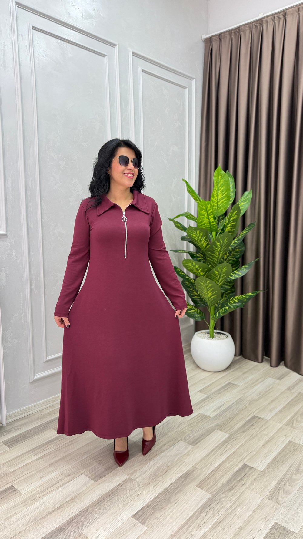 ELEGANCE FORM ELBİSE BORDO