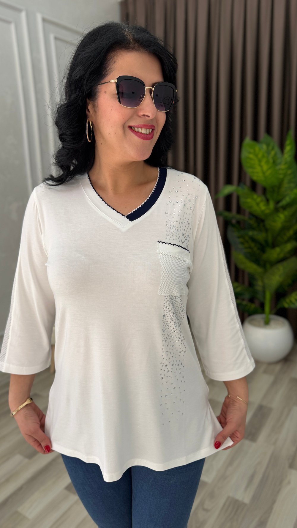 ELEGANCE TOUCH PREMIUM BLUZ BEYAZ