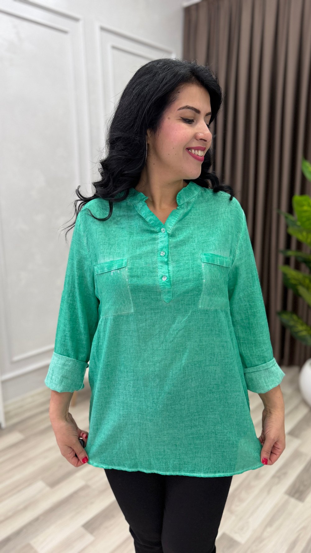 ELEGANZA COMFORT BLUZ YEŞİL