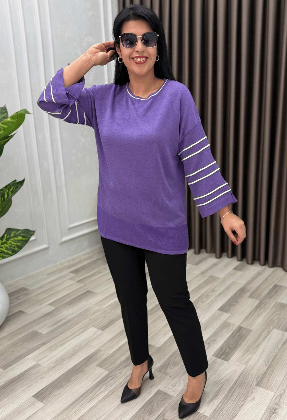 FLORA YIRTMAÇ KOL ELİT TRİKO BLUZ LİLA