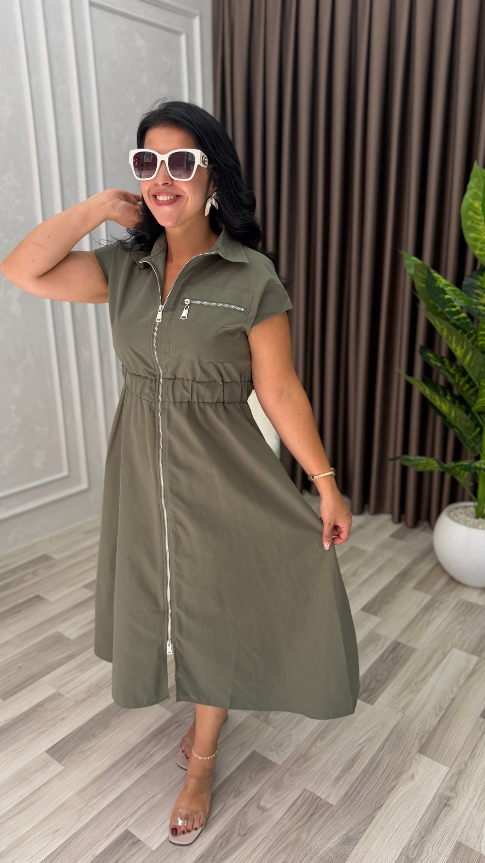 LAGUNA STYLE ELBİSE HAKİ YEŞİLİ