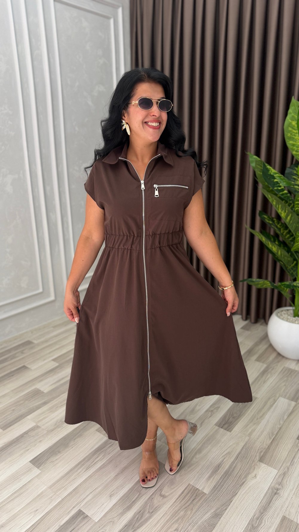 LAGUNA STYLE ELBİSE KAHVERENGİ