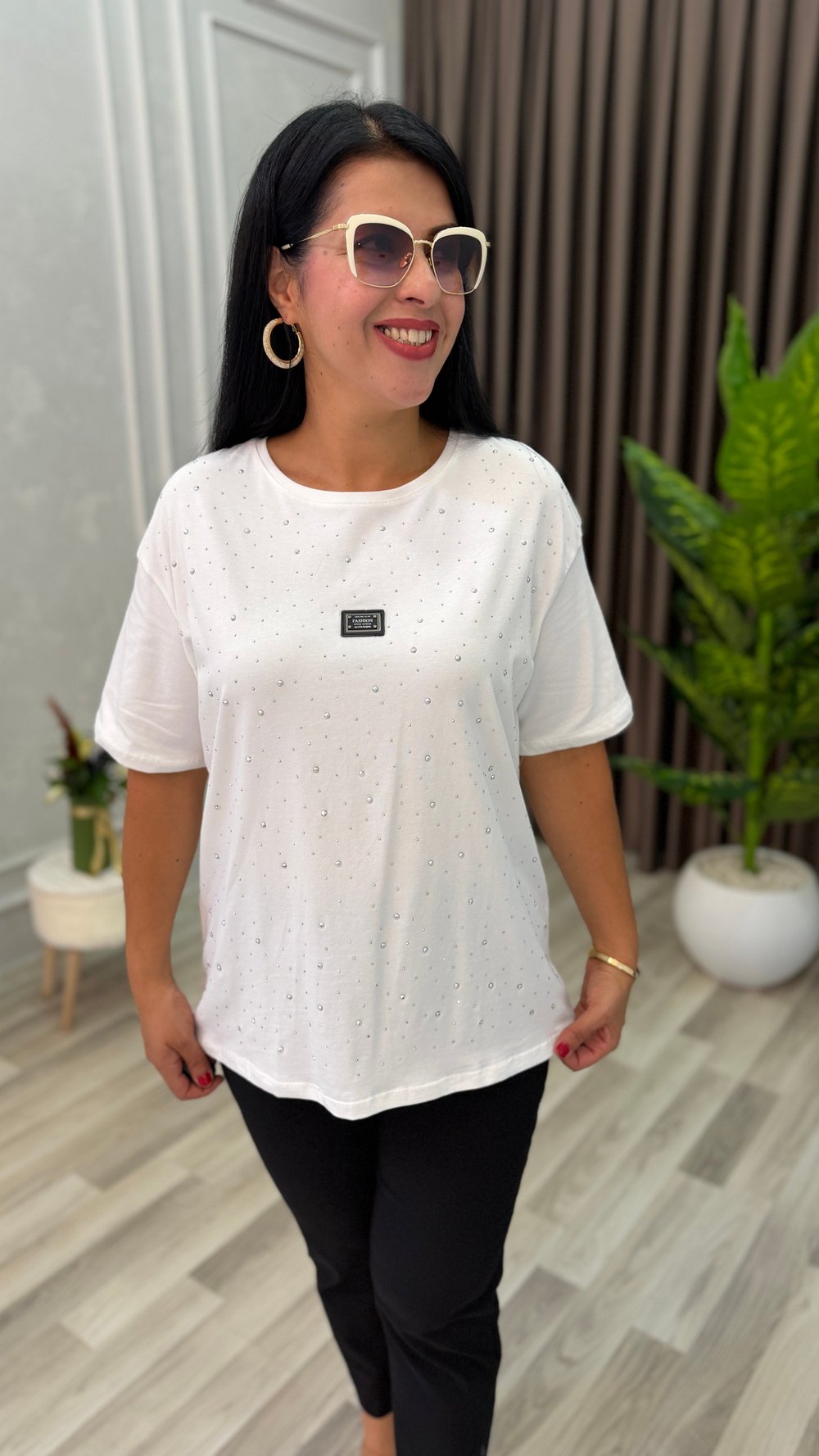 LINA SHINE TSHIRT / BLUZ BEYAZ