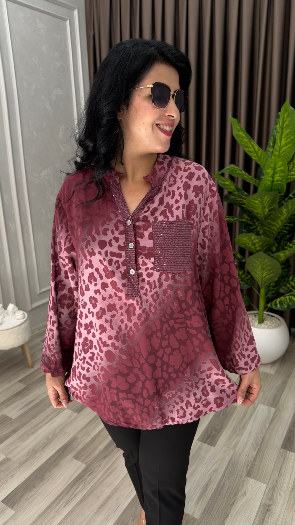 SIMPLE ELEGANCE BLUZ BORDO