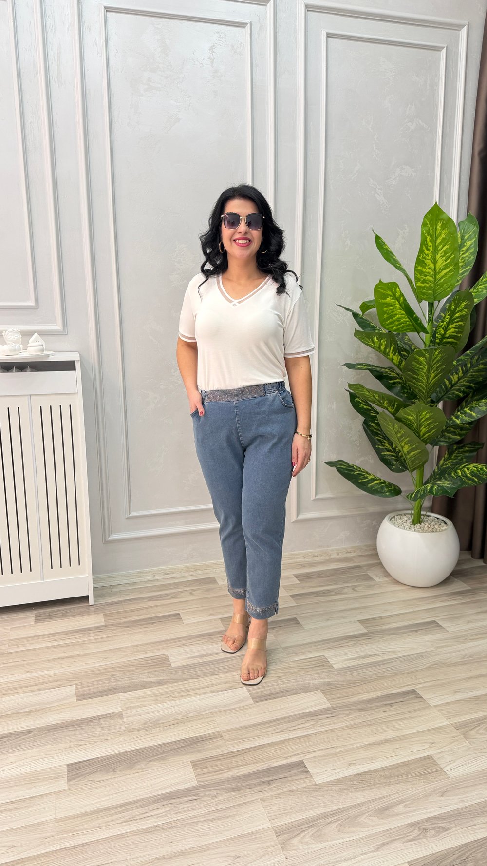 STAR STEP DENIM PANTOLON