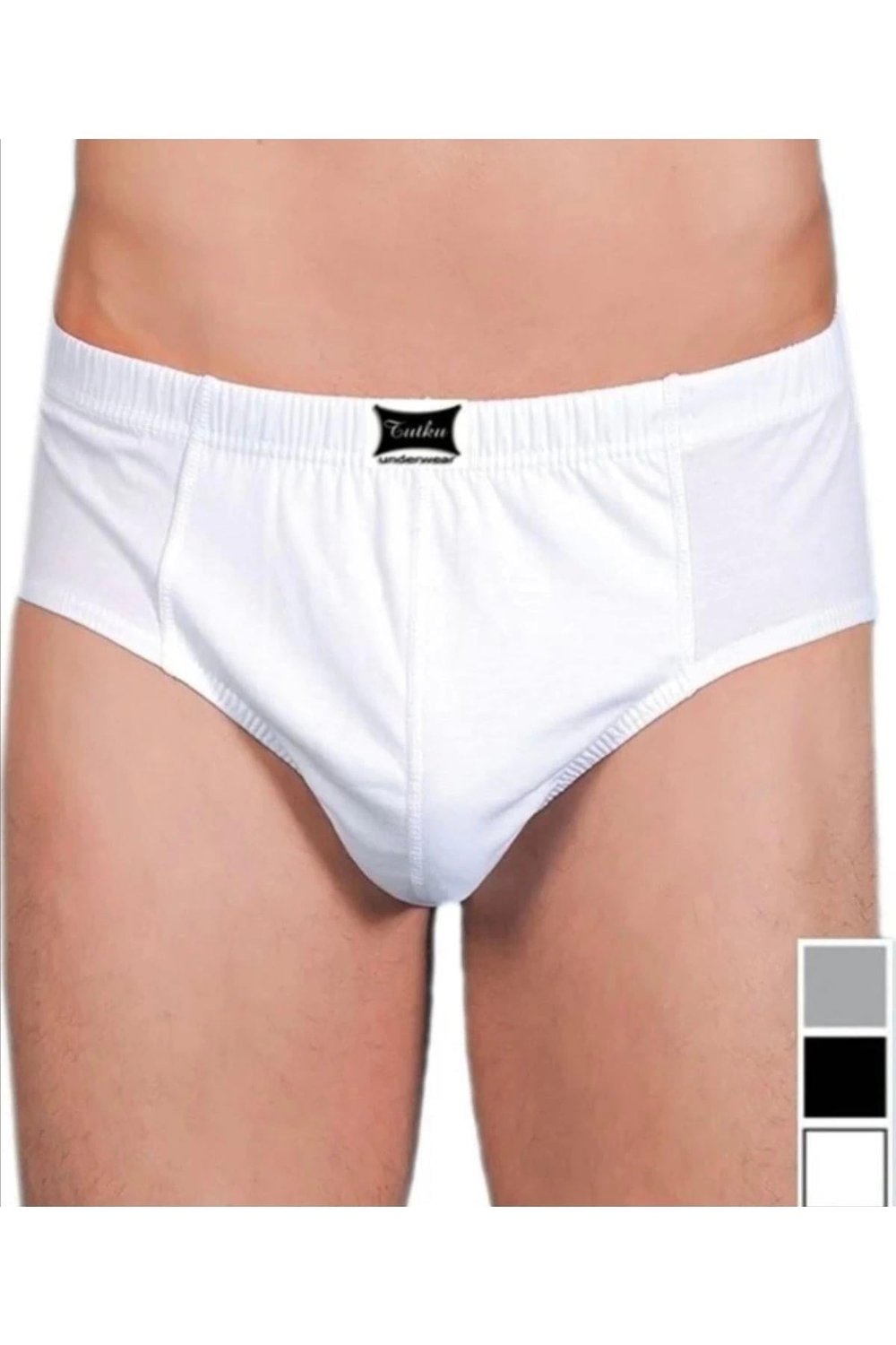 6 Adet  0109 Penye Kom %100 Pamuk Slip Erkek Külot Beyaz -  - Komslip - Beyaz