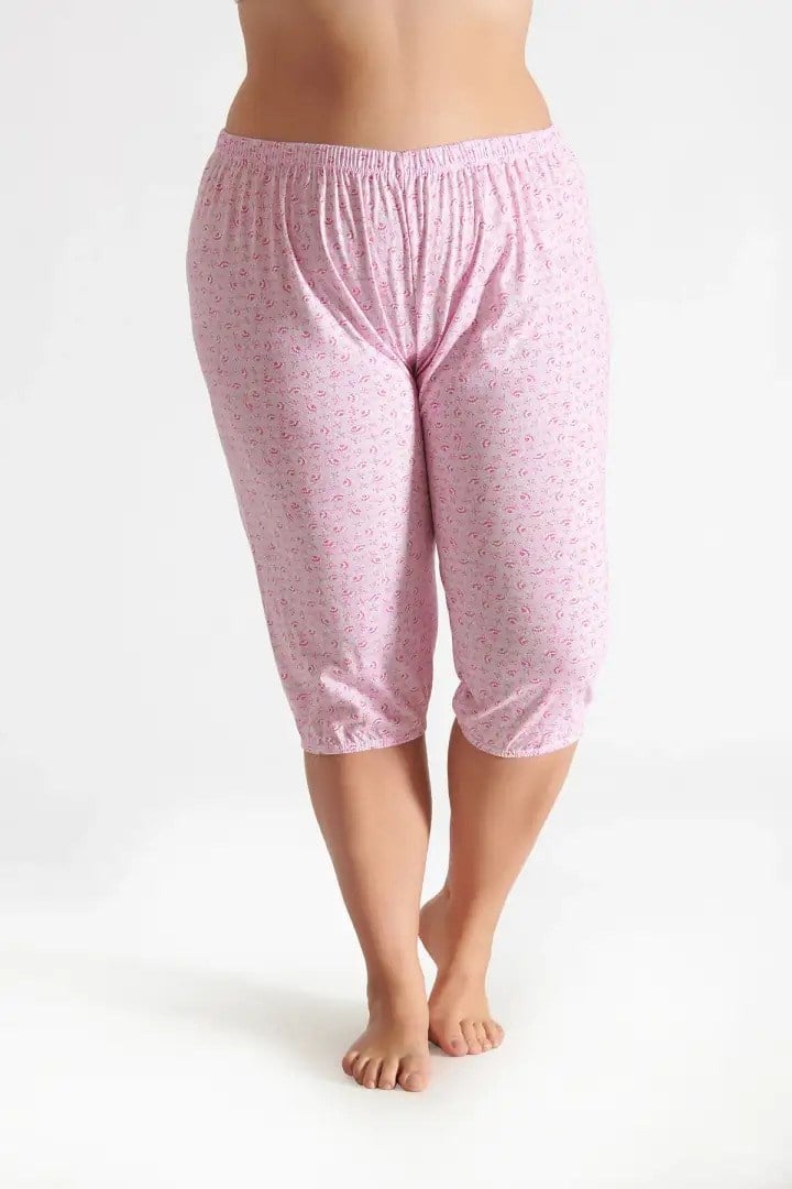 Seher Yıldızı  Kadın Emprime Paçalı Pijama Don İçlik – %100 Pamuk Rahat Ev ve İç Giyimi SKD0019