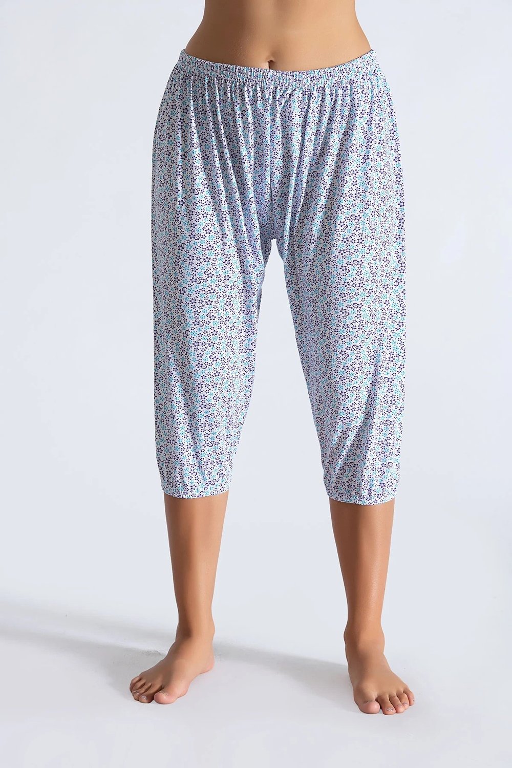 Seher Yıldızı  Kadın Emprime Paçalı Pijama Don İçlik – %100 Pamuk Rahat Ev ve İç Giyimi SKD0019