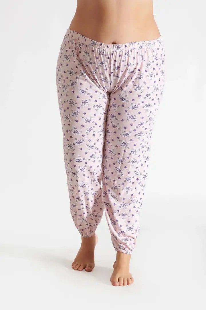 Seher Yıldızı  Kadın Emprime Pijama Altı – Lastikli Pamuklu Rahat Ev Giyimi SKD0065