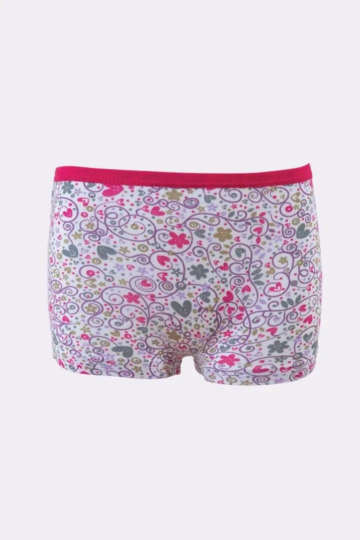Tutku  Kız Çocuk Pamuklu Elastanlı Desenli Boxer Şort TKC0849