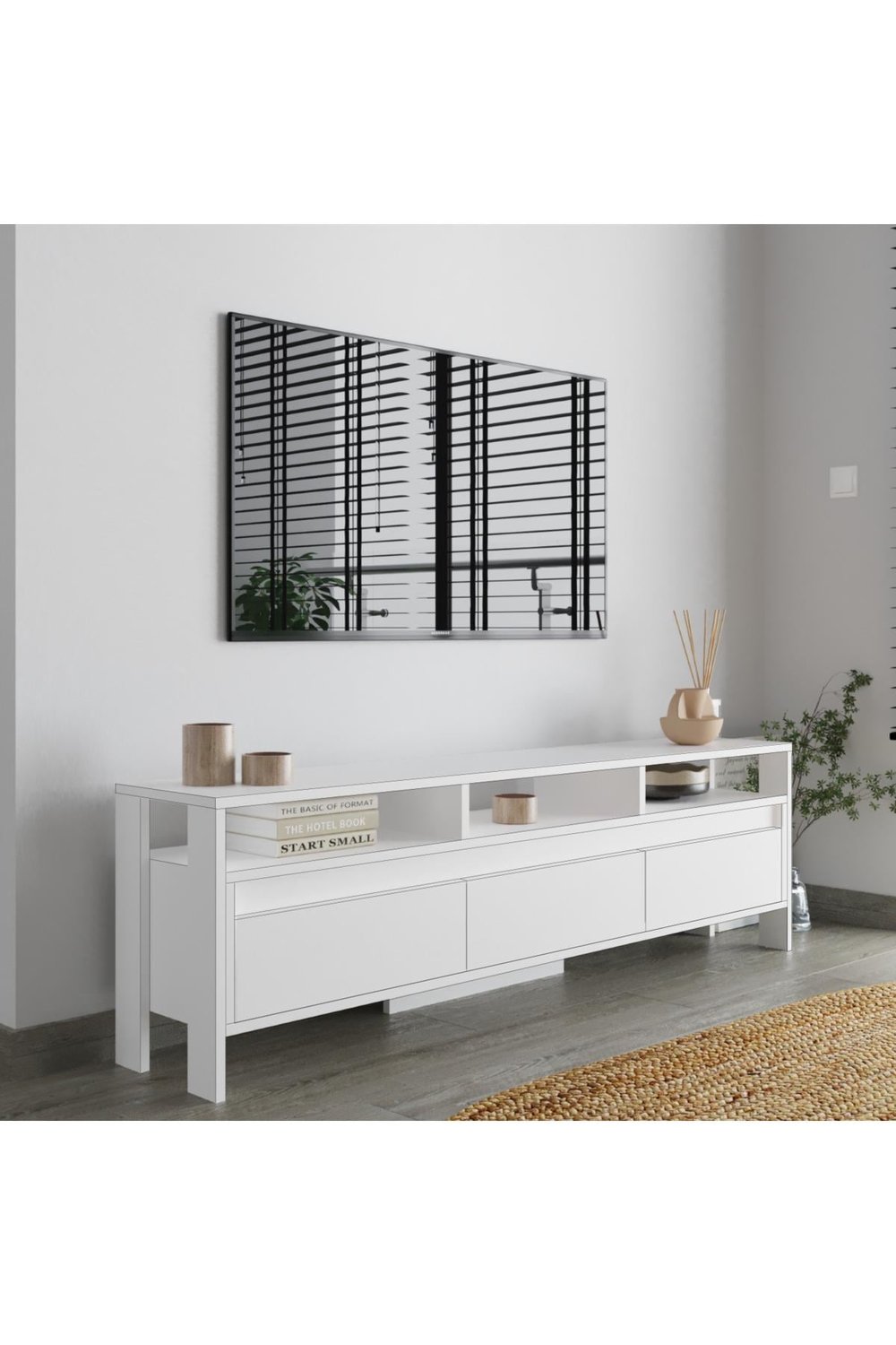 Atlas 3 Kapaklı Tv Ünitesi 160 cm - Beyaz