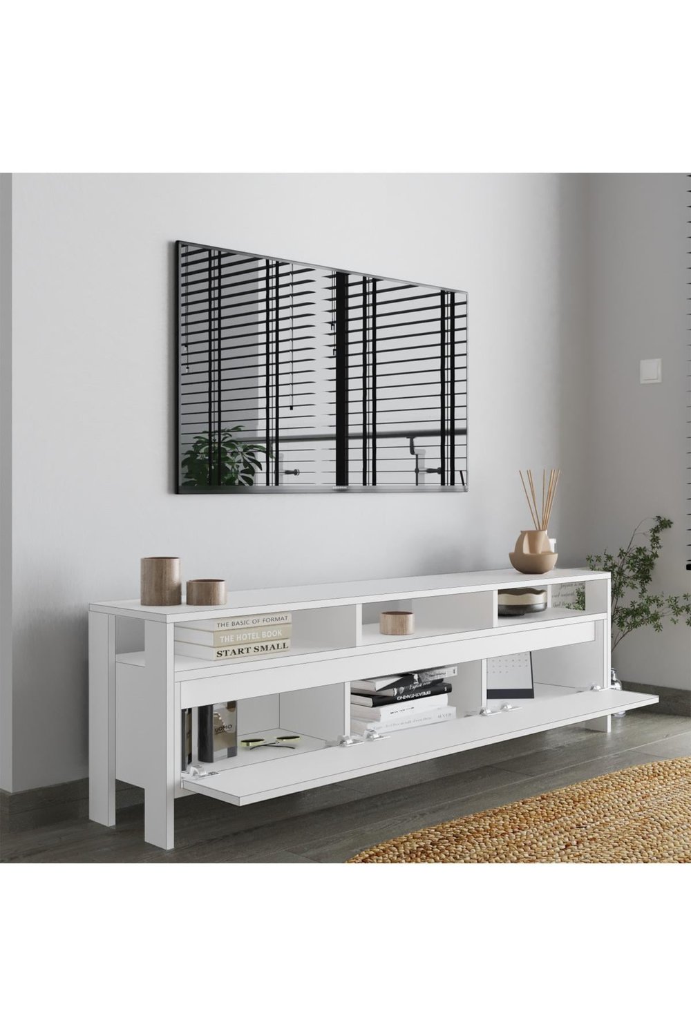 Atlas 3 Kapaklı Tv Ünitesi 160 cm - Beyaz
