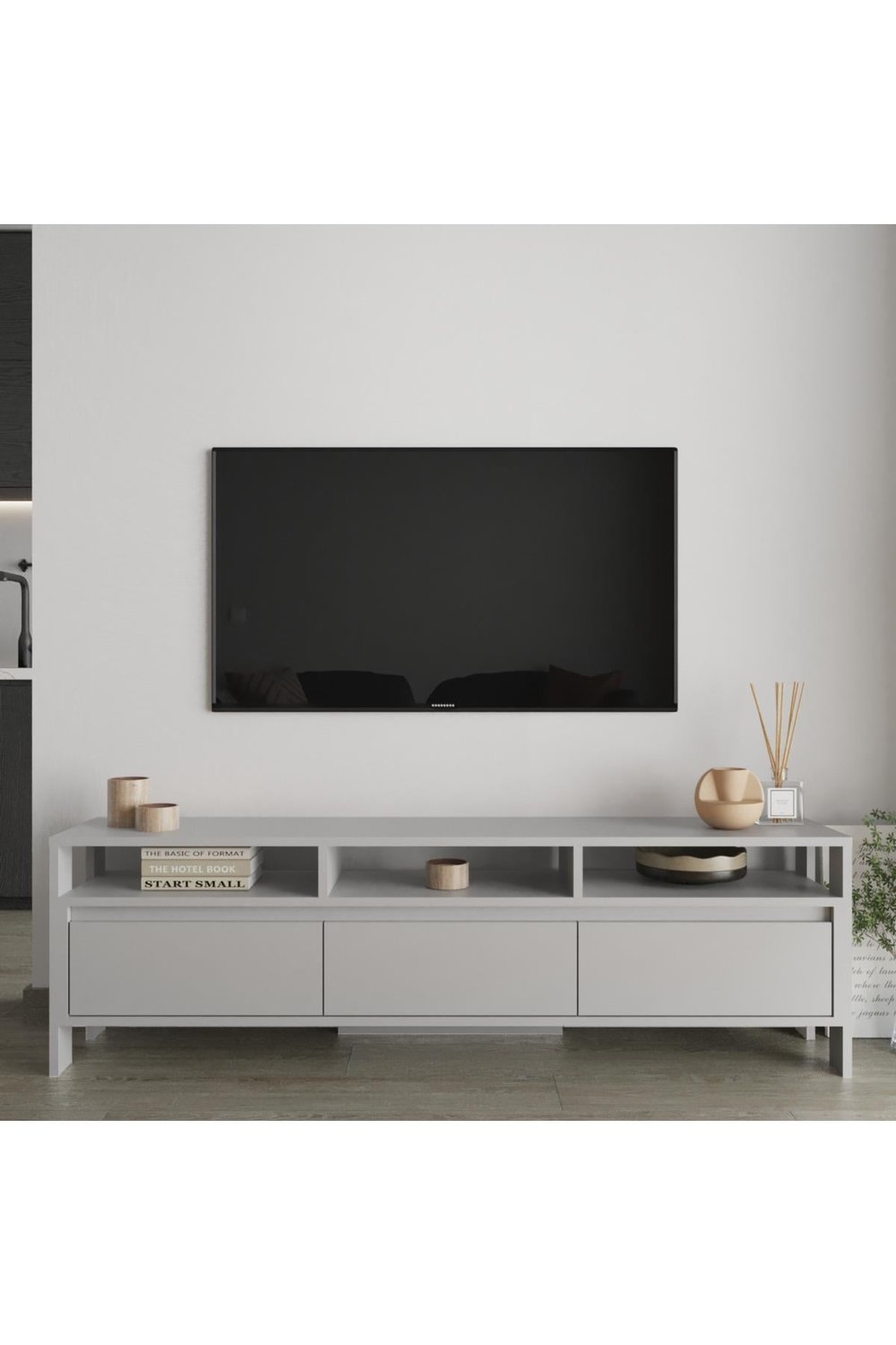 Atlas 3 Kapaklı Tv Ünitesi 160 cm - Sis Gri