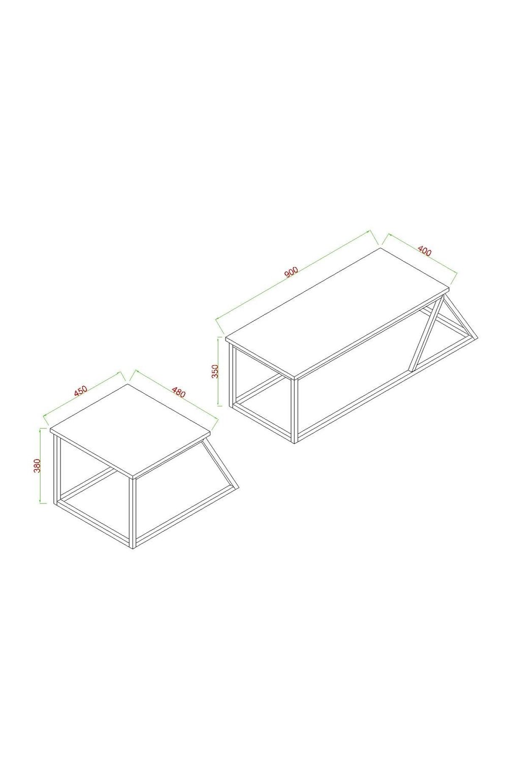 Prisma Orta Sehpa Metal Ayak Masa 2li Zigon Sehpa - Sis Gri