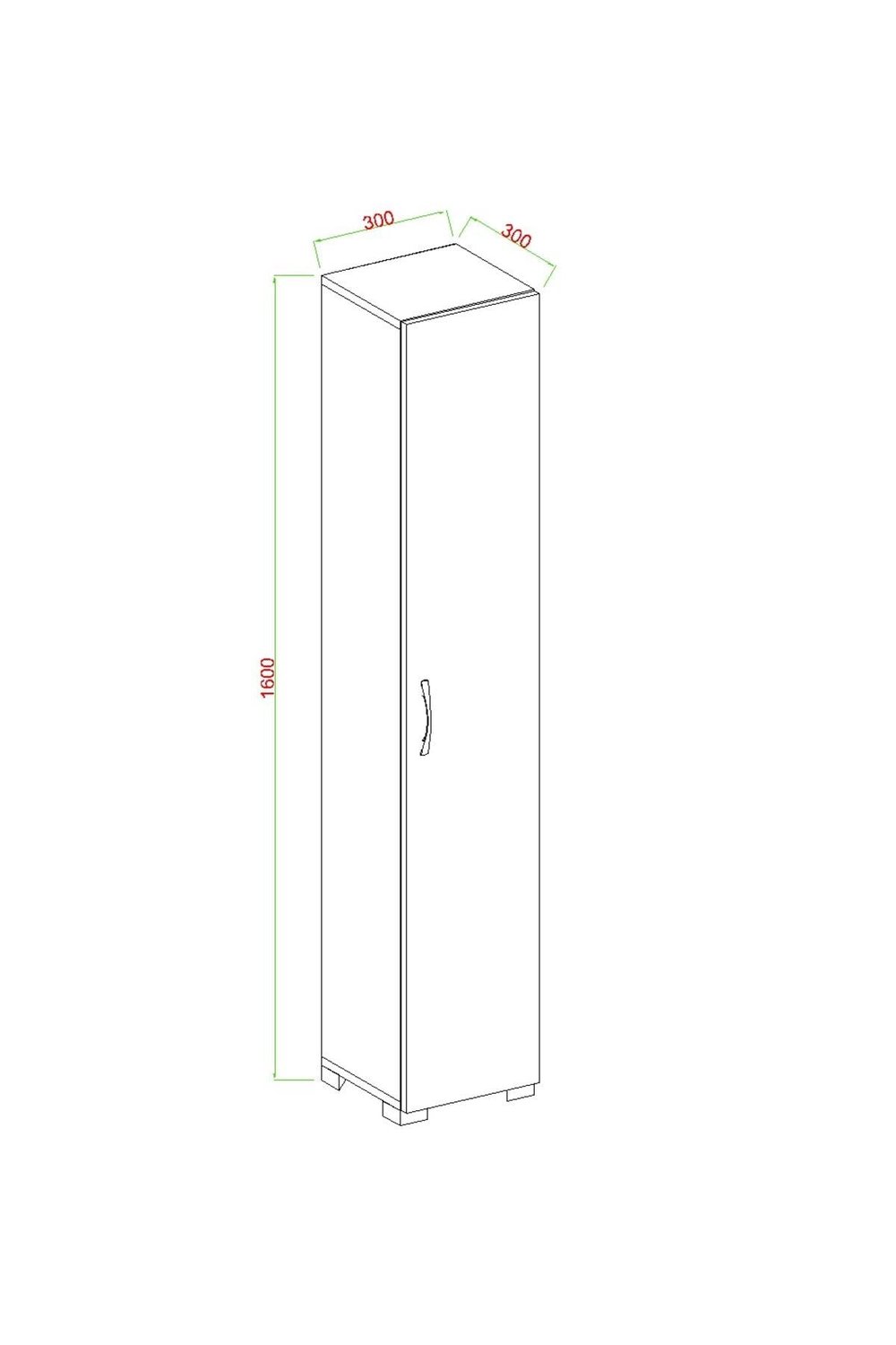 Tek Kapaklı Winter Boy Dolabı Çok Amaçlı Dolap Killer Dolabı Banyo Dolabı & Mutfak Dolabı - Beyaz