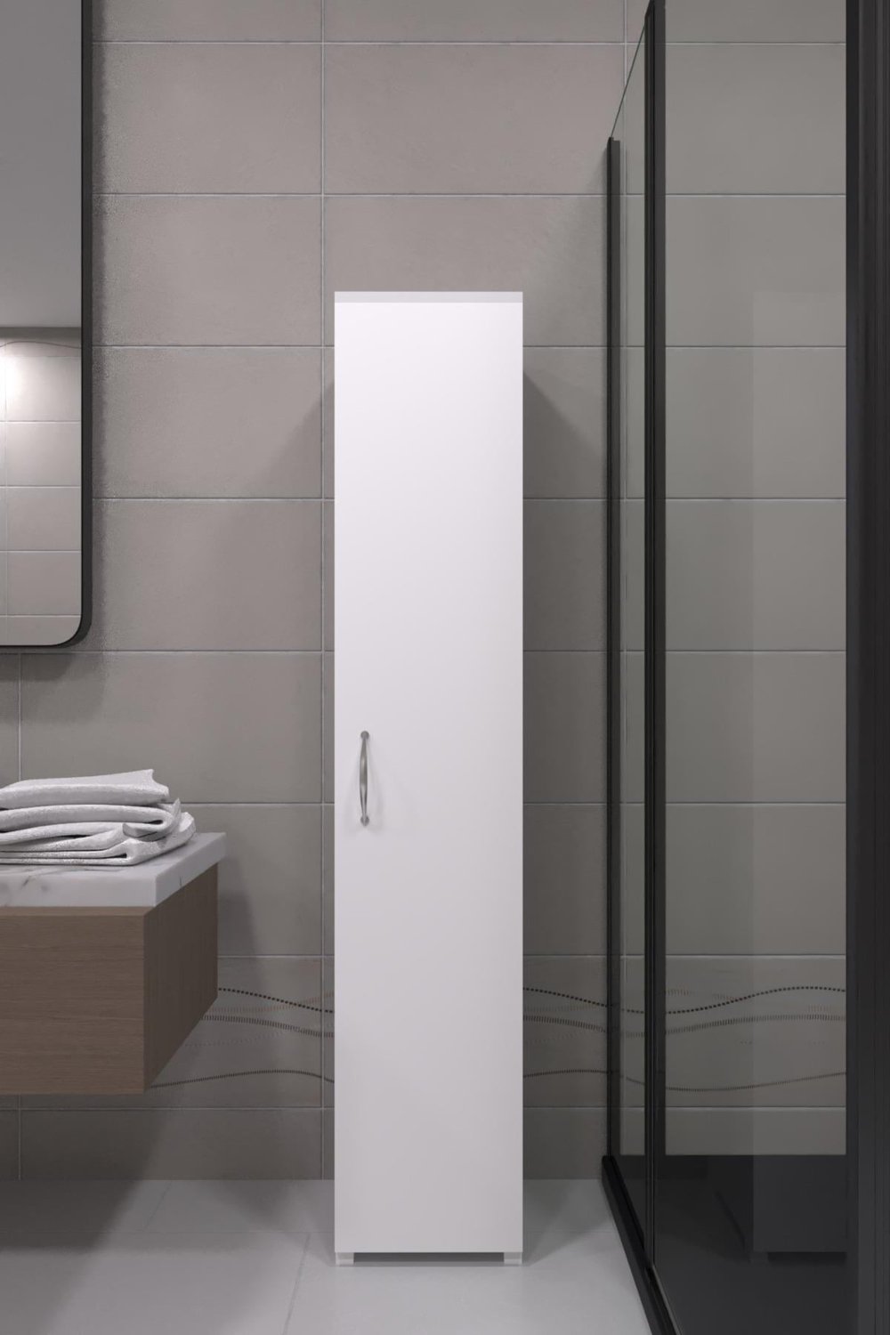Tek Kapaklı Winter Boy Dolabı Çok Amaçlı Dolap Killer Dolabı Banyo Dolabı & Mutfak Dolabı - Beyaz