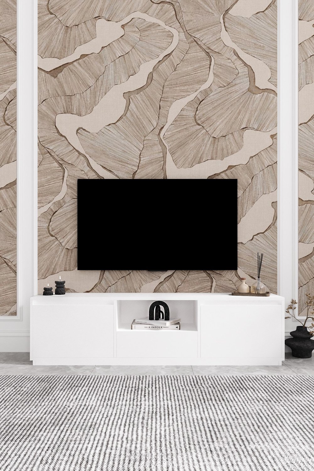 Vanguard 3 Kapaklı Tv Ünitesi 160 cm - Beyaz