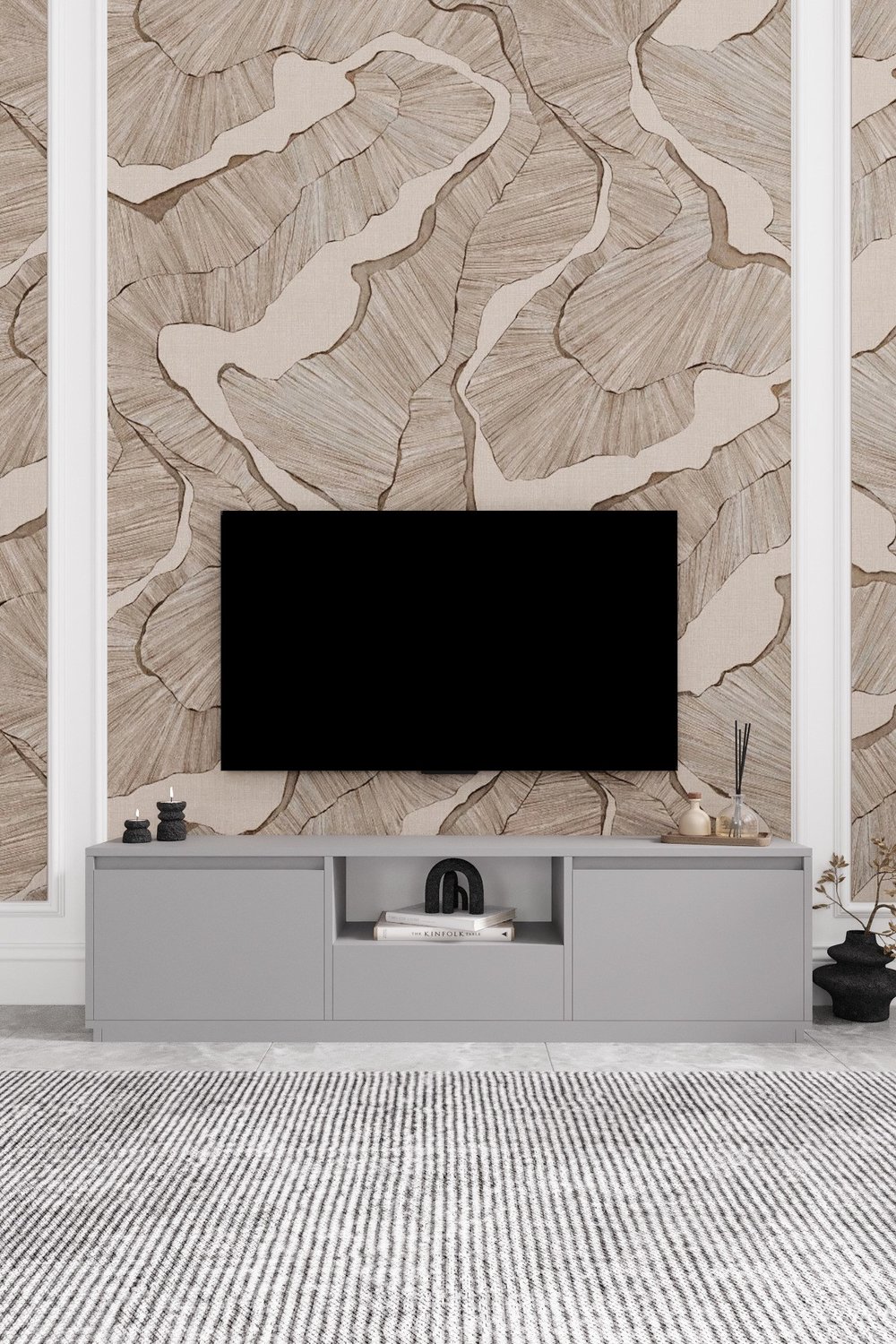 Vanguard 3 Kapaklı Tv Ünitesi 160 cm - Sis Gri