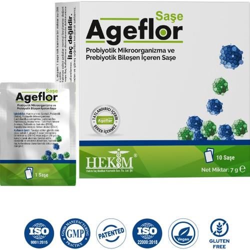 Ageflor Saşe Probiyotik ve Prebiyotik İçeren 10 Saşe - Tutti Frutti Aromalı