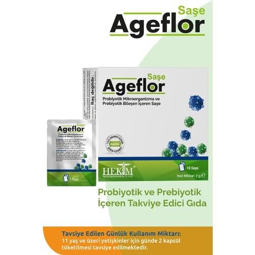 Ageflor Saşe Probiyotik ve Prebiyotik İçeren 10 Saşe - Tutti Frutti Aromalı