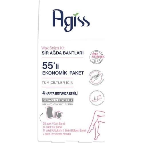 Agiss s Sirli Vücut Ağda Bant 55 Li Tüm Ciltler İçin