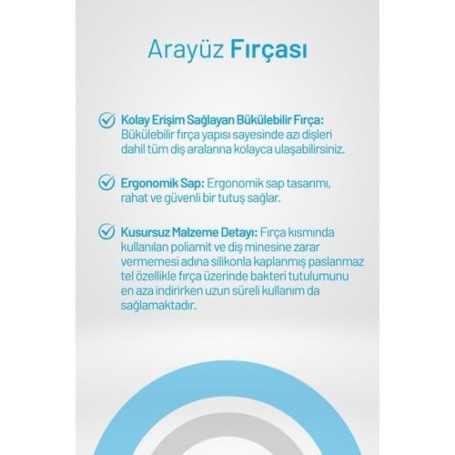 Aktident Arayüz Fırçası 4 Adet Esnek Fırça Ağız Bakımında Etkili Temizlik Sağlar