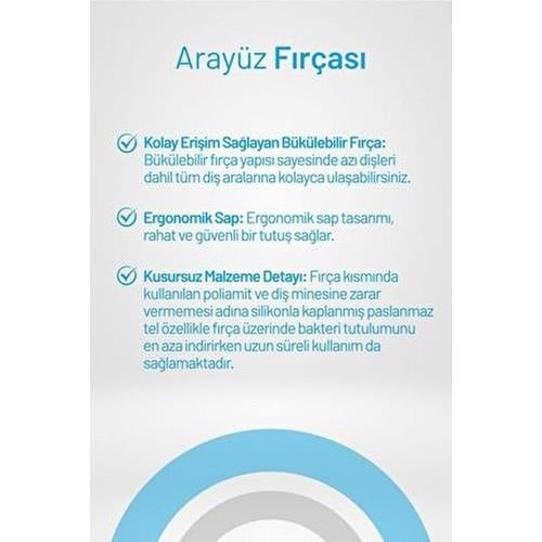 Aktident Arayüz Fırçası Esnek Kıllar ile 1.8 mm Pembe 4 Adet Ağız ve Diş Bakımı İçin