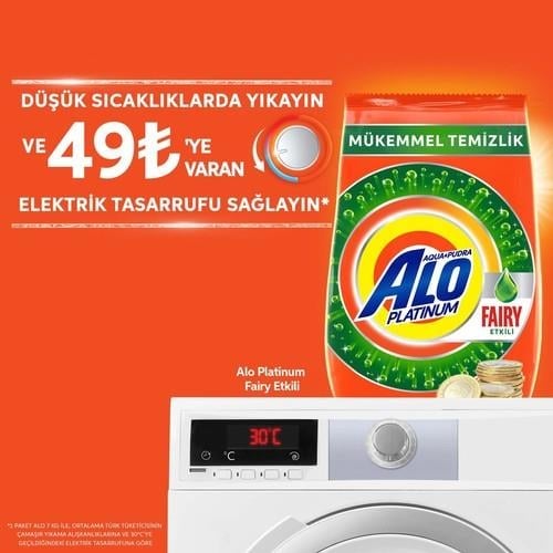 Alo Platinum 1 kg Fairy Etkili Beyazlar Hızlı Çözülme Toz Deterjan