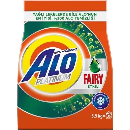 Alo Platinum 5.5 Kg Fairy Etkili Beyazlar Hızlı Çözülme Toz Deterjan