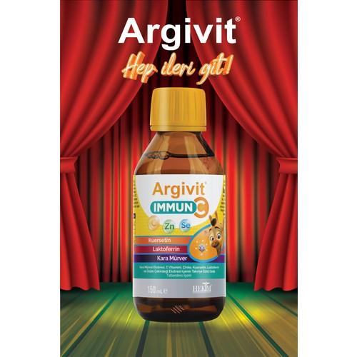 Argivit Immun C Şurup ( Kara Mürver, C Vitamini, Çinko, Kuersetin, Laktoferrin, Üzüm ) 150 ml - Karışık Meyve Aromalı
