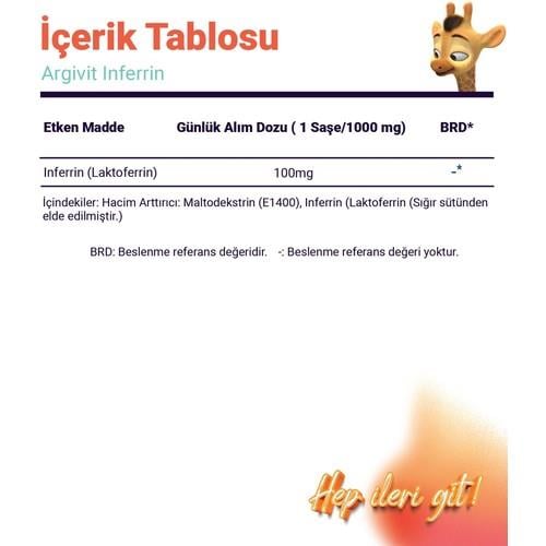 Argivit Inferrin Laktoferrin İçeren Takviye Edici Gıda 30 Saşe