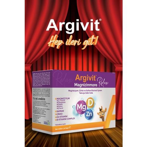 Argivit Magnizinmore Relax Magnezyum, Çinko ve Safran Ekstresi Içeren Takviye Edici Gıda 30 Saşe