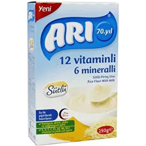 Arı Mama Sütlü Pirinç Unu 250 gr 4 Aydan İtibaren Kullanıma Uygun Zengin Vitamin ve Mineral İçerikli