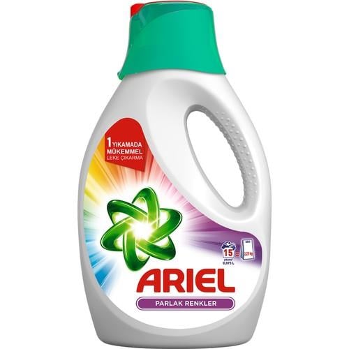 Ariel 15 Yıkama Sıvı Çamaşır Deterjanı Parlak Renkler