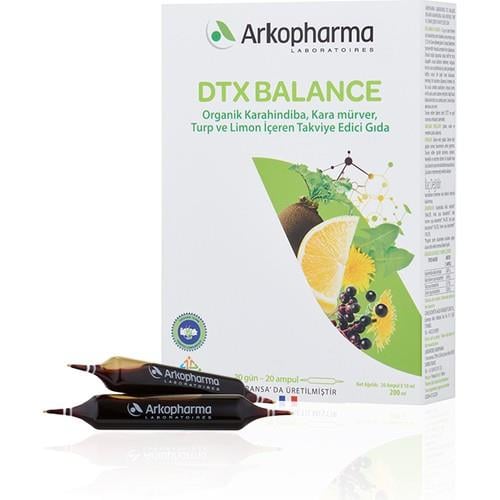 Arkopharma Dtx Balance - Karahindiba Kökü, Kara Mürver Suyu, Turp Suyu, Limon Suyu Içeren Takviye Edici Gıda - 20 Ampül