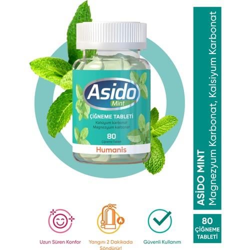 Asido Mint 80 Çiğneme Tableti