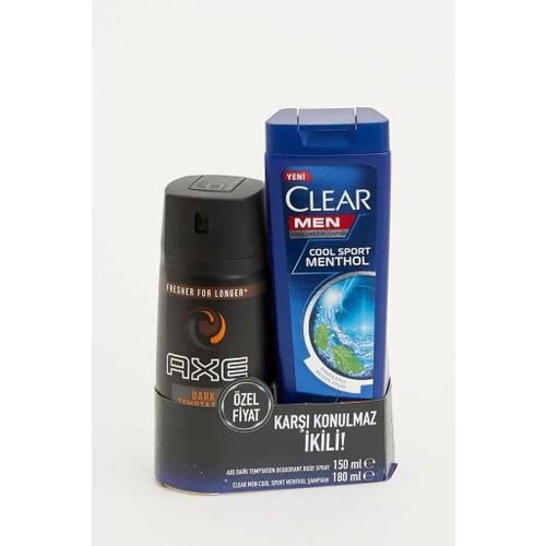 Axe Dark Temptation Deodorant+Clear Men Cool Sport Menthol Şampuan 180ml