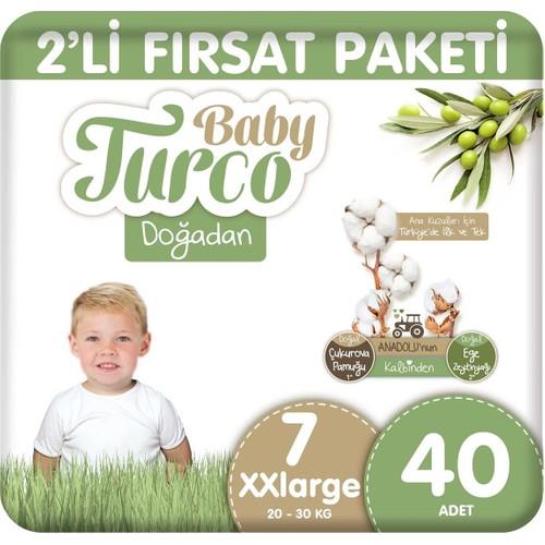 Baby Turco Doğadan 2li Fırsat Paketi Bebek Bezi 7 Numara Xxlarge 40 Adet