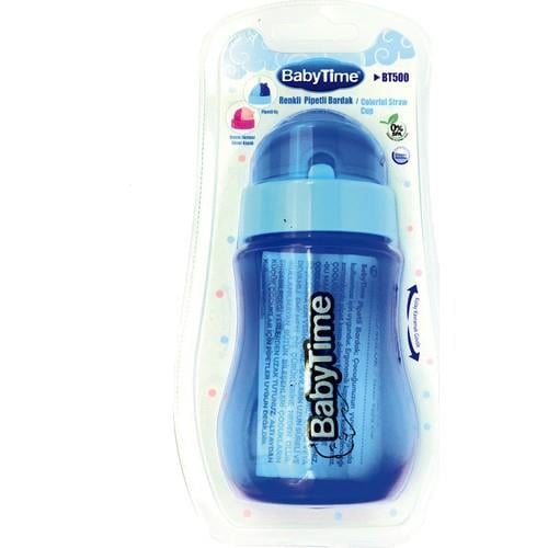 Babytime Renkli Pipetli Bardak Mavi