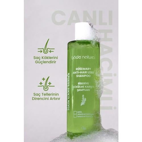 Bade Natural Biberiye Şampuan 250 ml Tüm Saç Tipleri için Dökülme Karşıtı Doğal İçerik