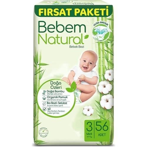 Bebem Natural 3 Beden Midi 56'lı