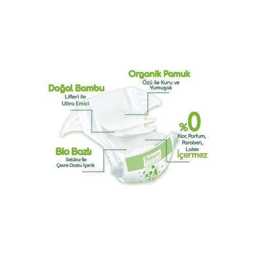 Bebem Natural Junior Ultra Fırsat Bebek Bezi 72li %0 Klor Parfüm Paraben İçermez 11-18 kg