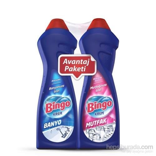 Bingo Krem Banyo Amonyaklı 750 ml + Bingo Krem Mutfak Çiçeklerin Işıltısı 750 ml